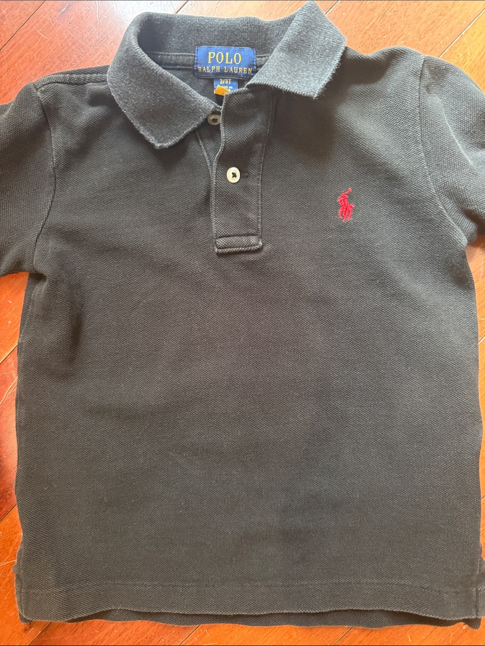Polo by Ralph Lauren Black Polo with Red Pony Embroidery